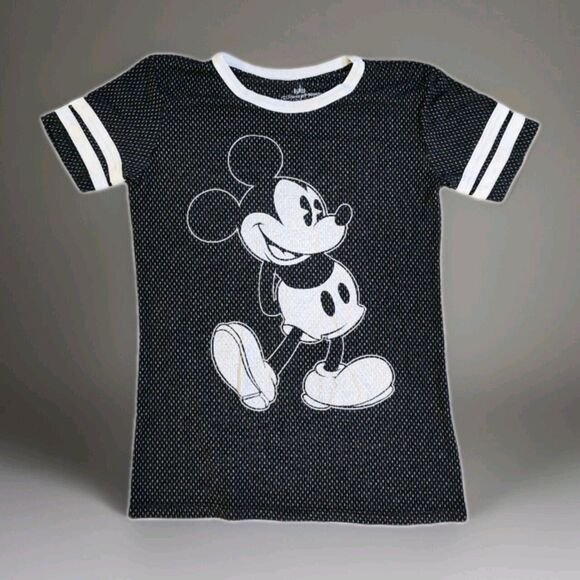 Walt Disney Mickey Mouse Jersey Style T-Shirt Size Womens Small 28 Established - Picture 1 of 9